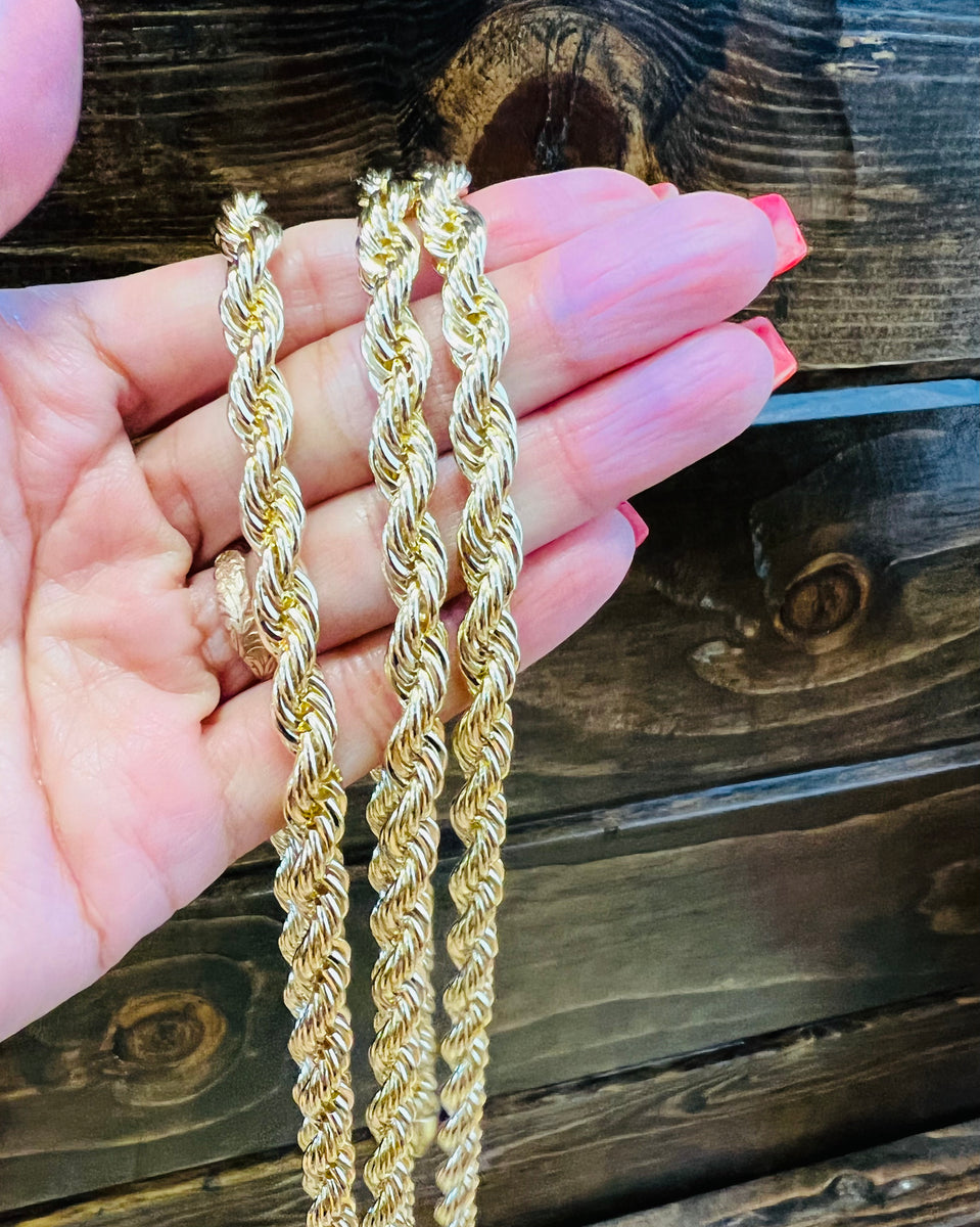 18K Gold Filled 7MM Rope Chain Necklacelayering Gold Chain Necklace18k Gold  Filled Chain Choker rope Link Chain Choker Rope Choker 