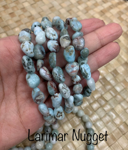 Larimar Nugget Stretchy Bracelet