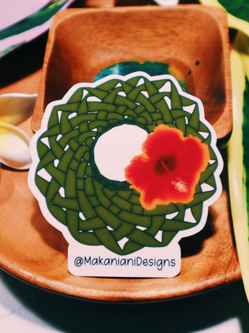 Hawaiian Hibiscus Papale Sticker Makaniani Designs